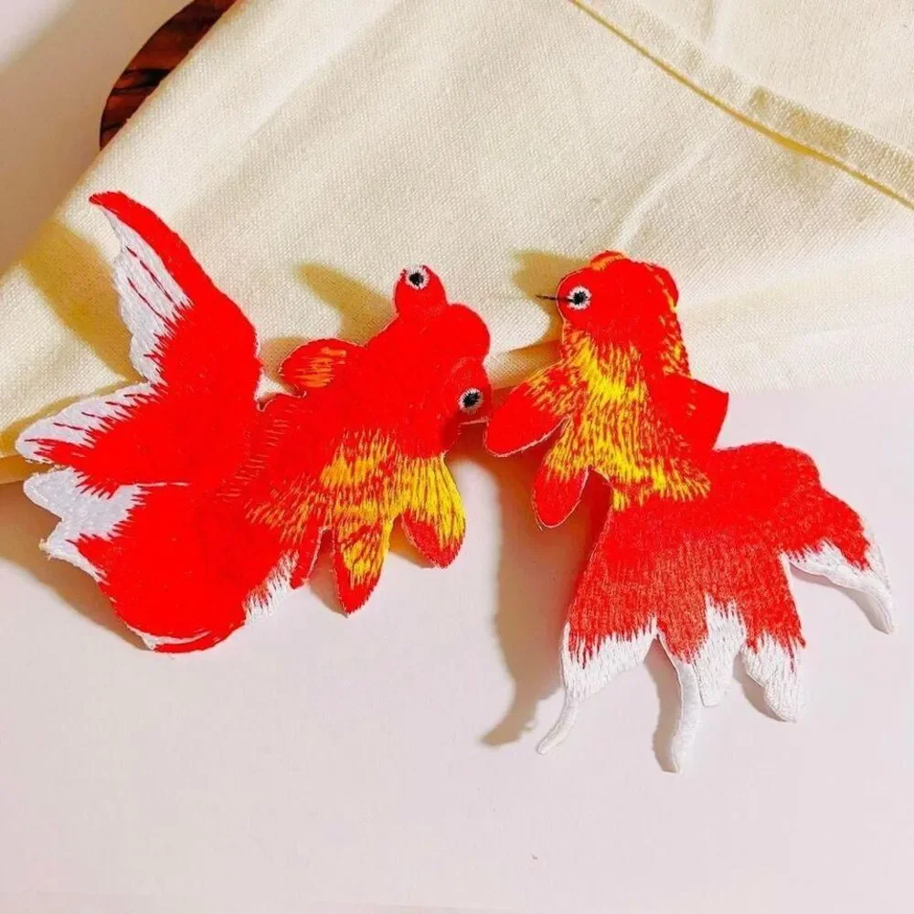 A27-a‎ set of Two Red Koi Fish-Iron on Patch